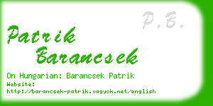 patrik barancsek business card